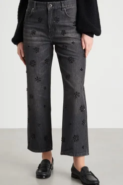 Jeans con paillettes - Nero