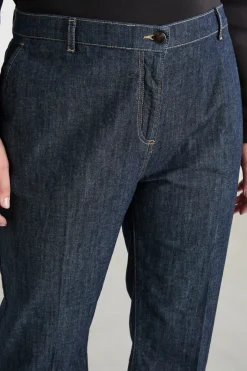 Jeans crop con fondo svasato - Blu