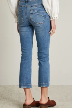 Jeans cropped in denim - Azzurro Denim