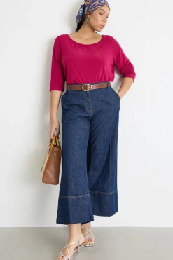 Jeans cropped in denim - Blu