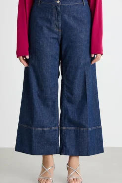 Jeans cropped in denim - Blu