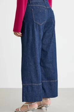 Jeans cropped in denim - Blu