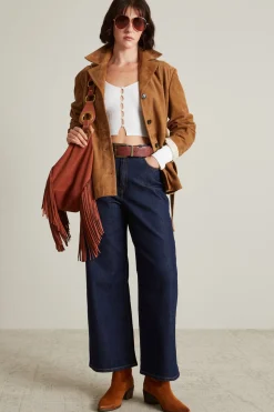 Jeans cropped svasati - Blu Scuro Denim