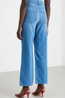 Jeans dalla linea morbida - Azzurro