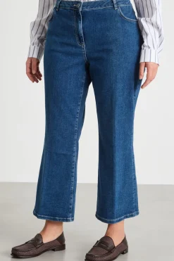 Jeans dritti con fondo svasato - Blu