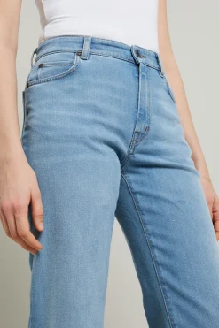 Jeans dritti in denim - Azzurro