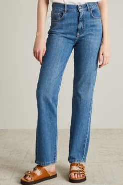 Jeans dritti in denim - Azzurro Denim
