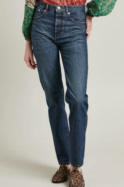 Jeans dritti in denim - Blu Denim