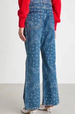 Jeans flare con stampa - Blu