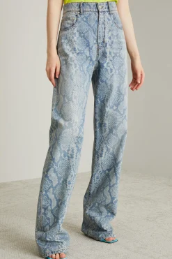 Jeans in denim animalier - Azzurro Denim