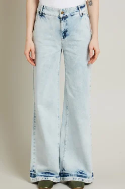Jeans morbidi effetto tie-dye - Azzurro Denim