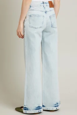 Jeans morbidi effetto tie-dye - Azzurro Denim