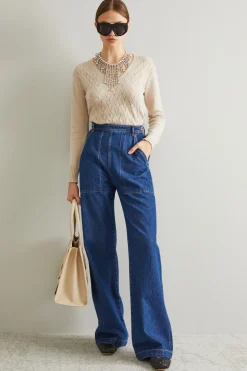 Jeans morbidi in denim - Blu Denim