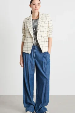 Jeans oversize con pinces - Blu