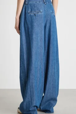 Jeans oversize con pinces - Blu