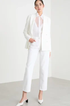 Jeans regular fit con strass - Bianco
