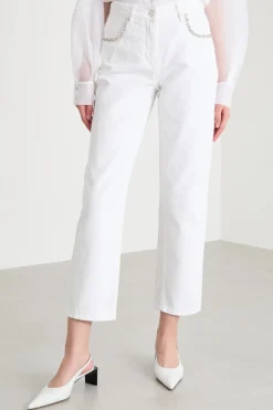 Jeans regular fit con strass - Bianco