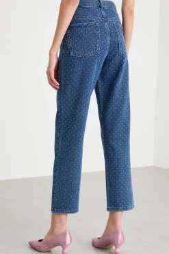 Jeans regular fit con strass - Blu