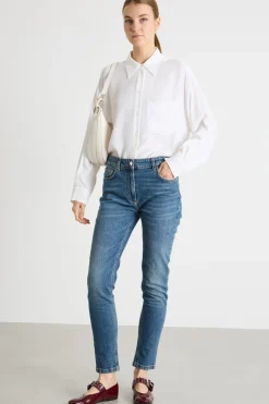 Jeans skinny a vita alta - Blu