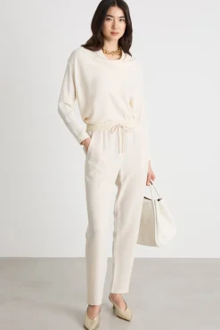 Jogger in cady fluido - Bianco
