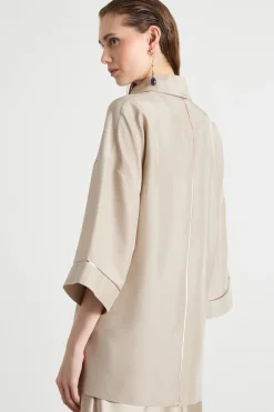 Kimono con stampa - Beige