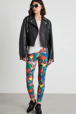 Leggings tecnici a fantasia - Nero Arancione Giallo