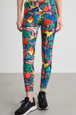 Leggings tecnici a fantasia - Nero Arancione Giallo