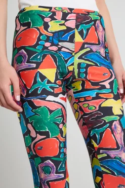 Leggings tecnici a fantasia - Nero Arancione Giallo