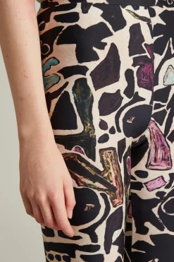 Leggings tecnici a fantasia - Nero Beige