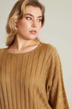 Maglia a coste lamè - Oro