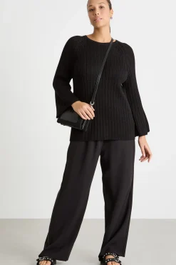 Maglia a coste - Nero