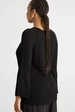 Maglia a coste - Nero