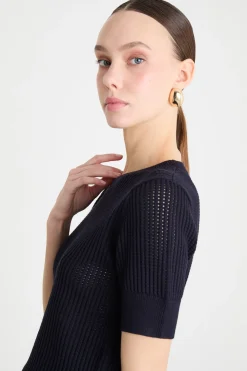 Maglia a costine - Blu