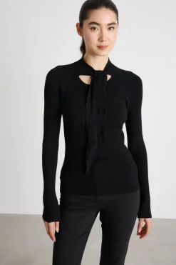 Maglia a costine - Nero