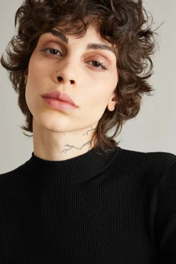 Maglia a costine - Nero