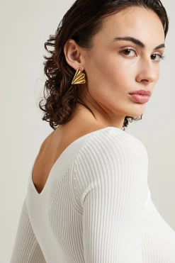 Maglia aderente a costine - Bianco