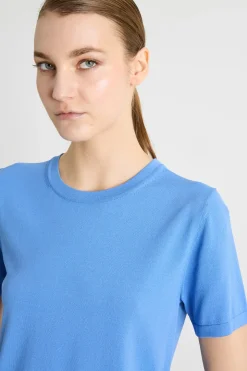 Maglia aderente a manica corta - Azzurro