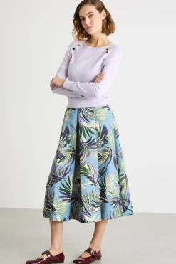 Maglia aderente con bottoni - Lilla