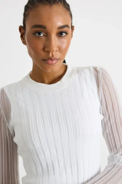 Maglia aderente con top abbinato - Bianco