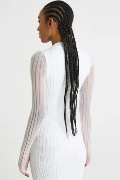 Maglia aderente con top abbinato - Bianco