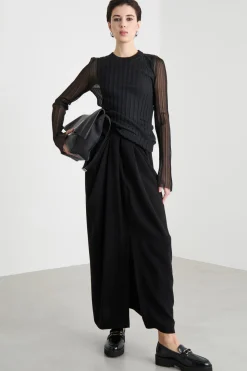 Maglia aderente con top abbinato - Nero