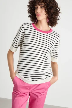 Maglia a maniche corte - Bianco Nero Rosa