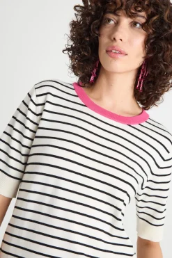 Maglia a maniche corte - Bianco Nero Rosa