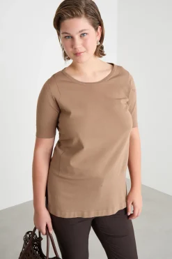 Maglia a maniche corte - Cammello