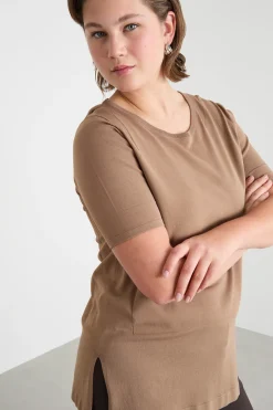 Maglia a maniche corte - Cammello