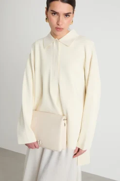 Maglia ampia modello polo - Bianco