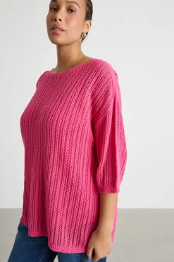 Maglia a punto traforato - Rosa