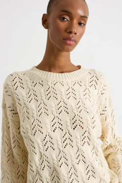Maglia a punto treccia - Bianco