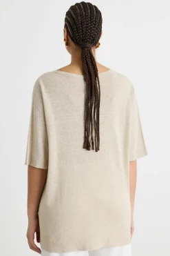 Maglia a spalla scesa - Beige