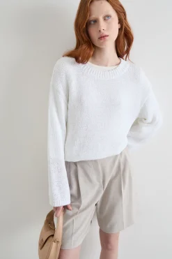 Maglia a spalla scesa - Bianco